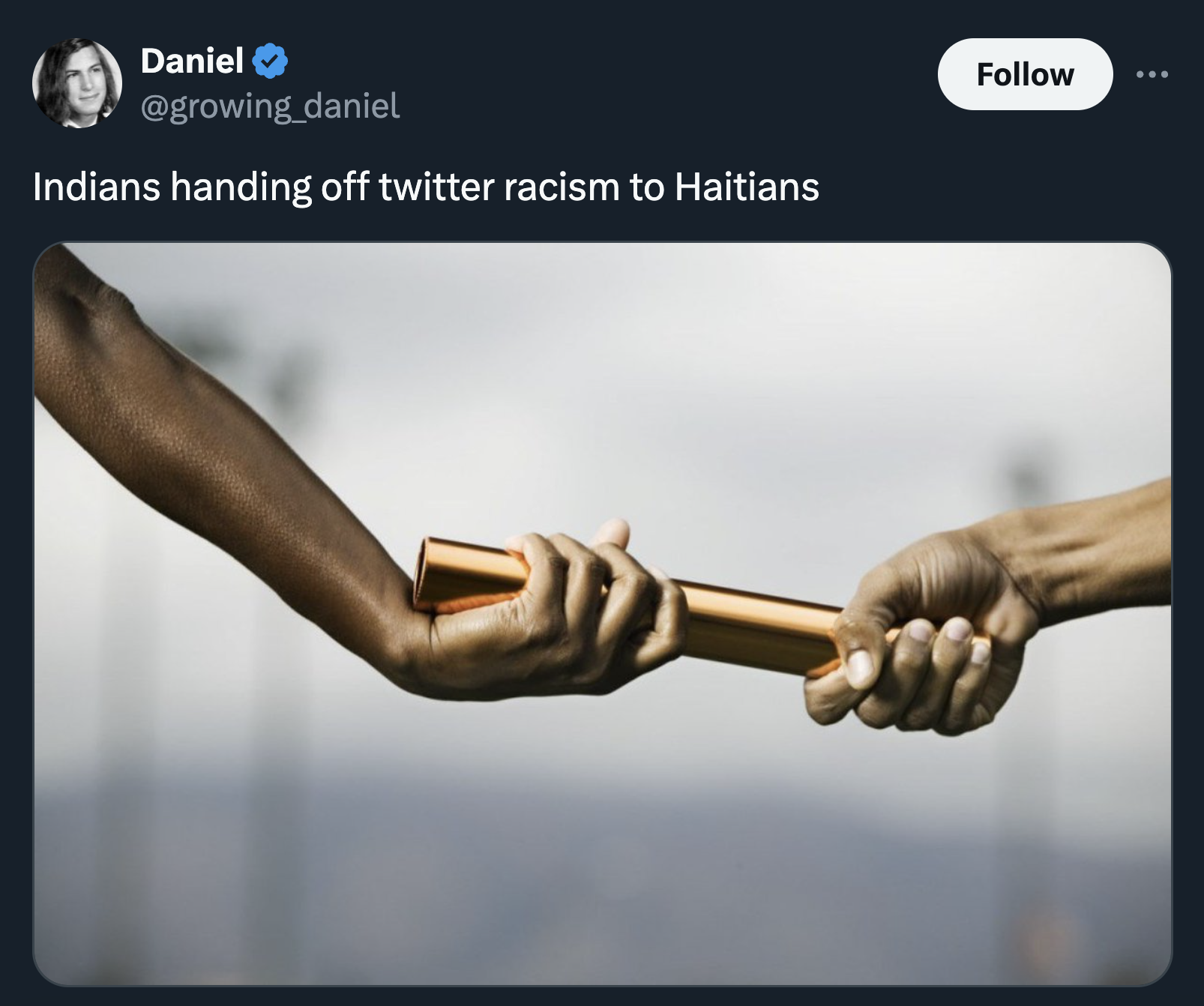 promoting counseling - Daniel Indians handing off twitter racism to Haitians